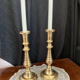 Pair of solid brass candlesticks