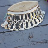 open porcelain basket fruit cup floral pattern