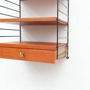 String wall shelf with drawer by Kajsa & Nisse Strinning, 1950s