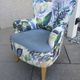 Contemporary ALC frog chair, reupholstered in watercolour floral fabric.