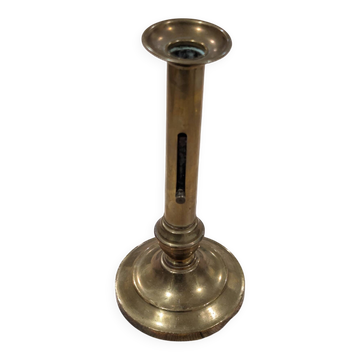 Antique Candle Holder Brass Push Candle 19th Century Vintage Chandelier