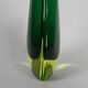 Murano Sommerso vase in green and amber yellow glass, 1960s