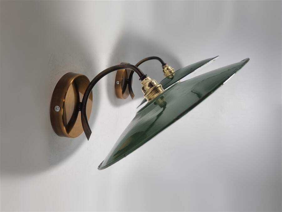 Pair of enameled sheet metal wall lights