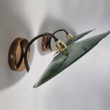 Pair of enameled sheet metal wall lights