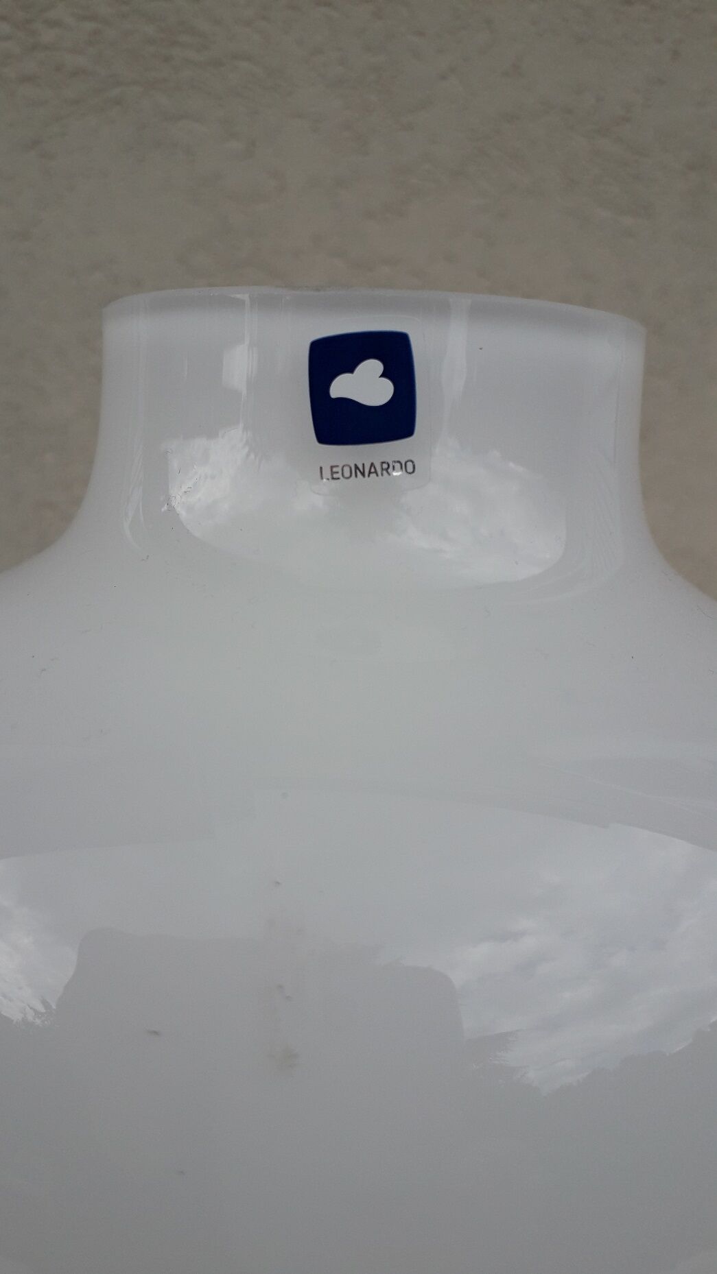 White glass vase