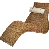 Karlskrona Rattan Wicker Chaise Lounge by Karl Malmvall for Ikea
