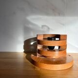 Round pine wall light, 1970