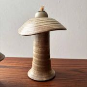 Set of three ceramic mushroom oil lamps by Freek Berends from the 1970s.