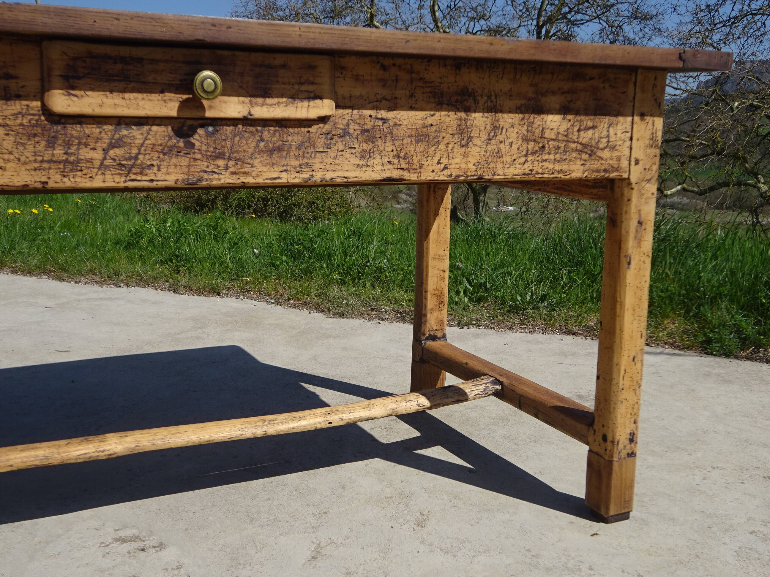 Ancienne table de ferme en chêne massif
