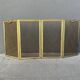 Antique 19th-century fireplace screen, French gilded spark guard.