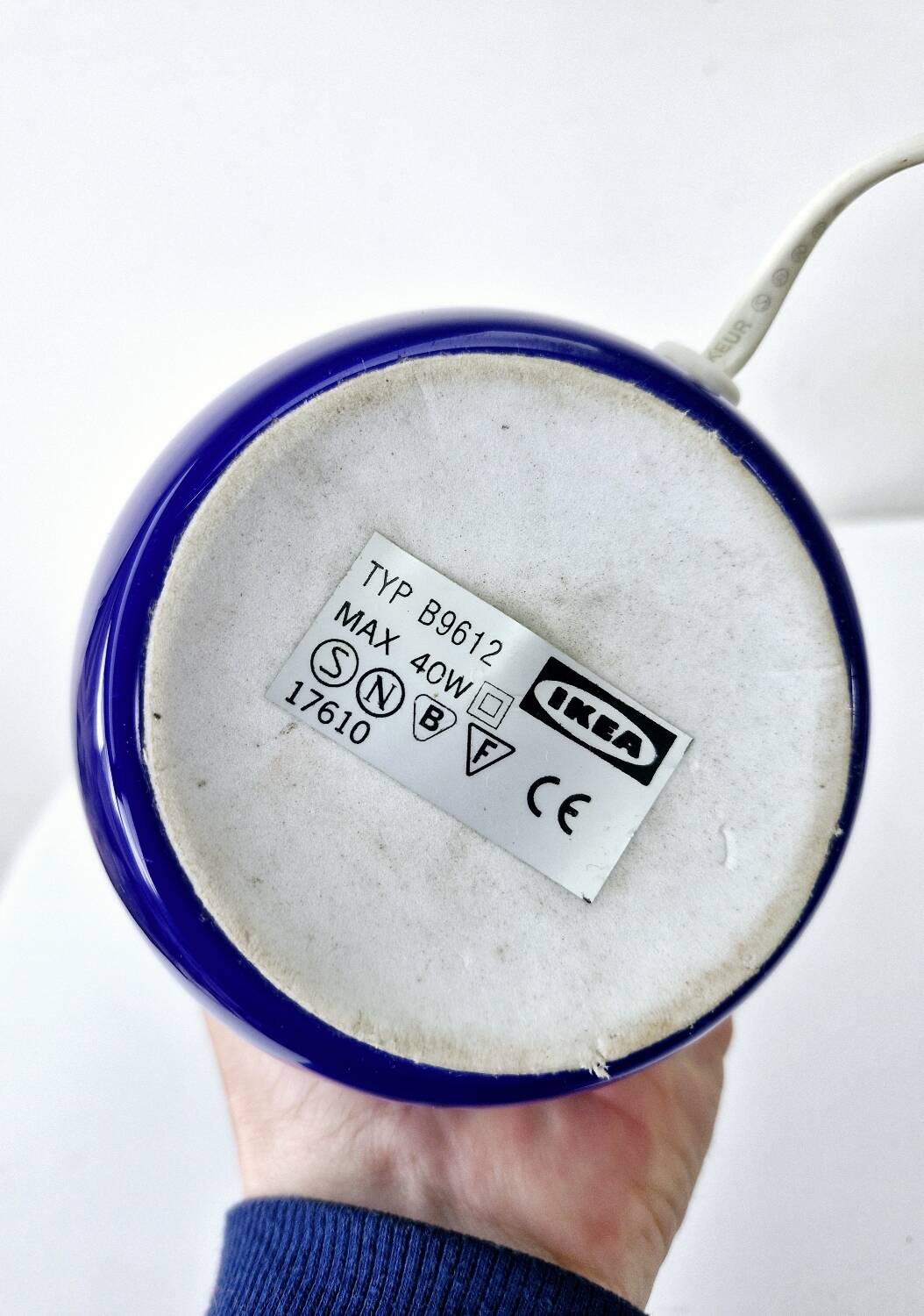 Lampe de table vintage 90's ikea design kvintant verre bleu