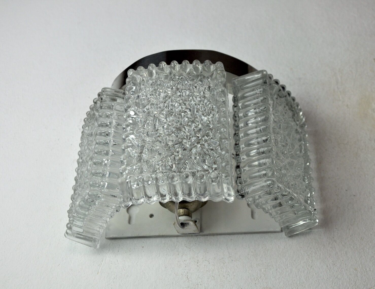 Wall lamp by Kaiser Leuchten in frosted glass Germany 1960