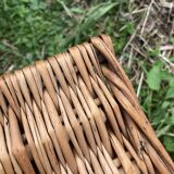Old wicker basket with closure and handle