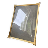 ART DECO  Gold  colored Metal Picture Frame 25 cm x 19 cm CONVEX Glass