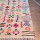 Handmade wool Berber rug – Colourful bohemian Moroccan kilim