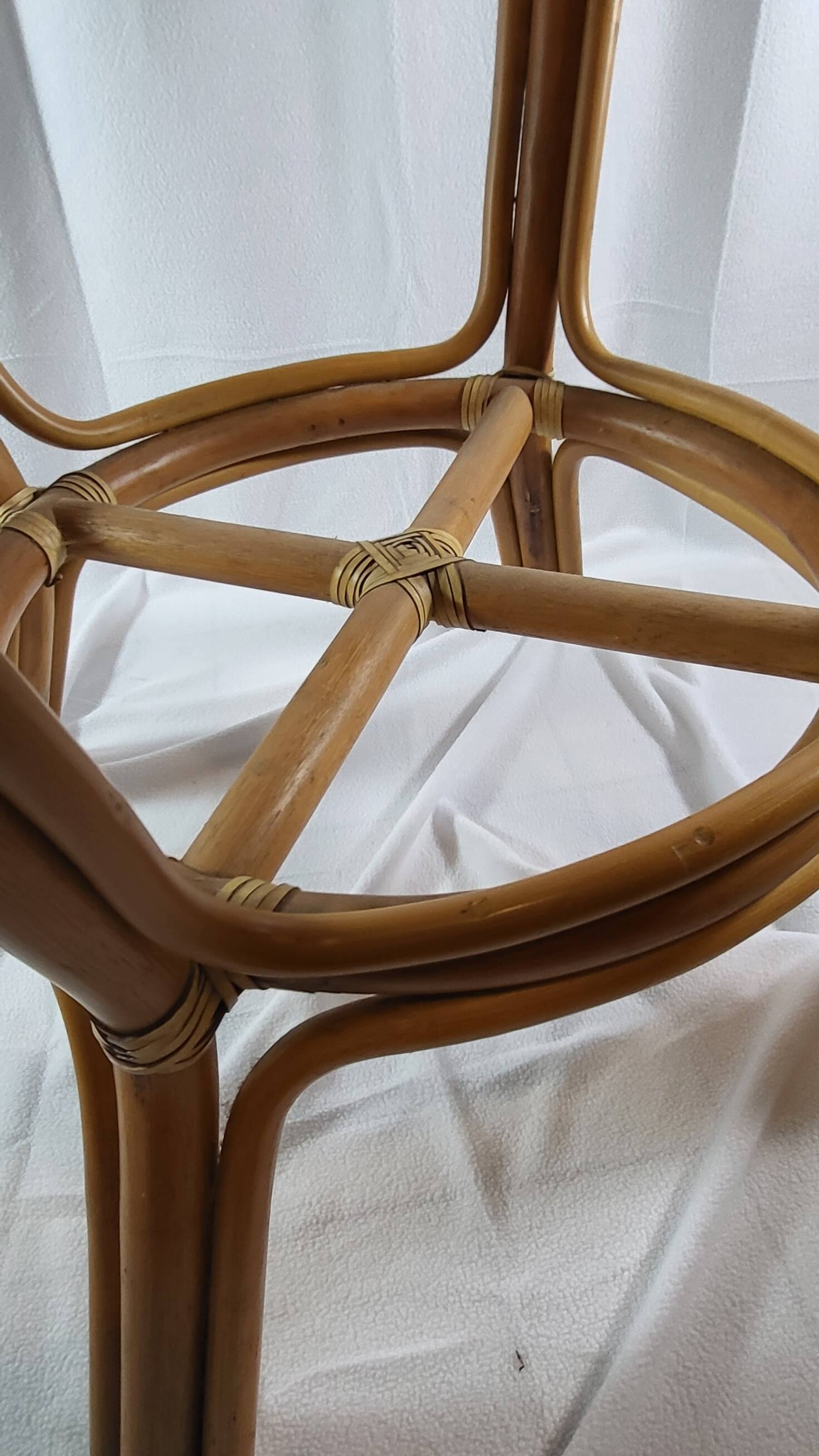 Adrien Audoux, Frida Minet table in rattan with glass top, France.