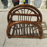 Rattan magazine holder, bamboo and wicker