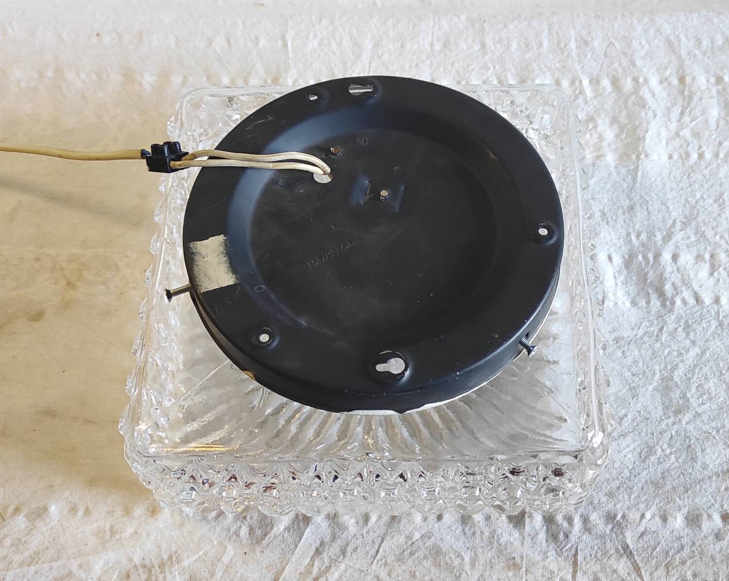 Vintage glass ceiling light - mid 20th century