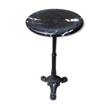 Small pedestal table in marble and cast iron