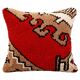 Traditional Red Wool Cushion Cover, Vintage Turkish Kilim Pillow Home Decor