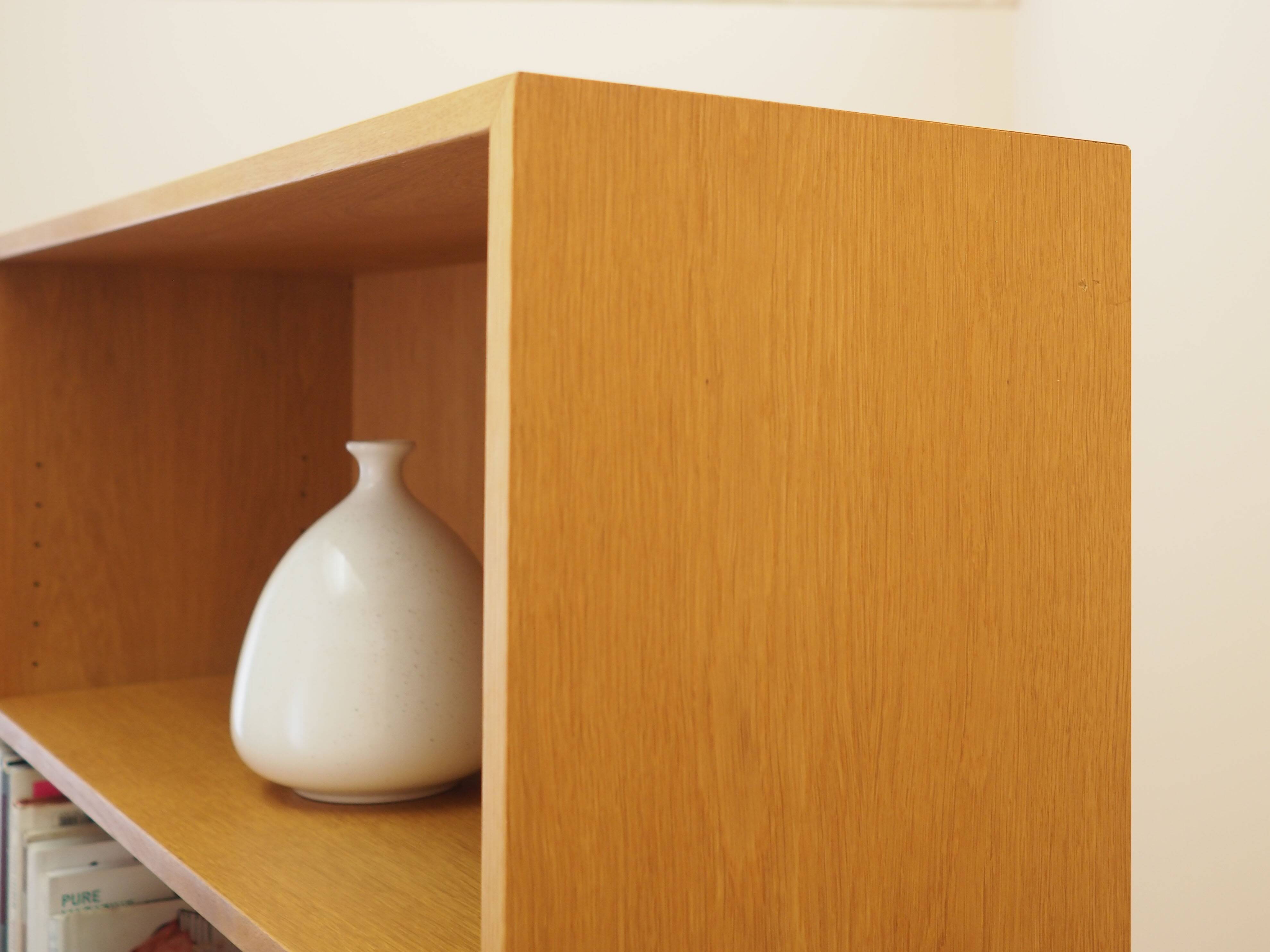 Danish ash shelving unit, adjustable shelves, 1970s