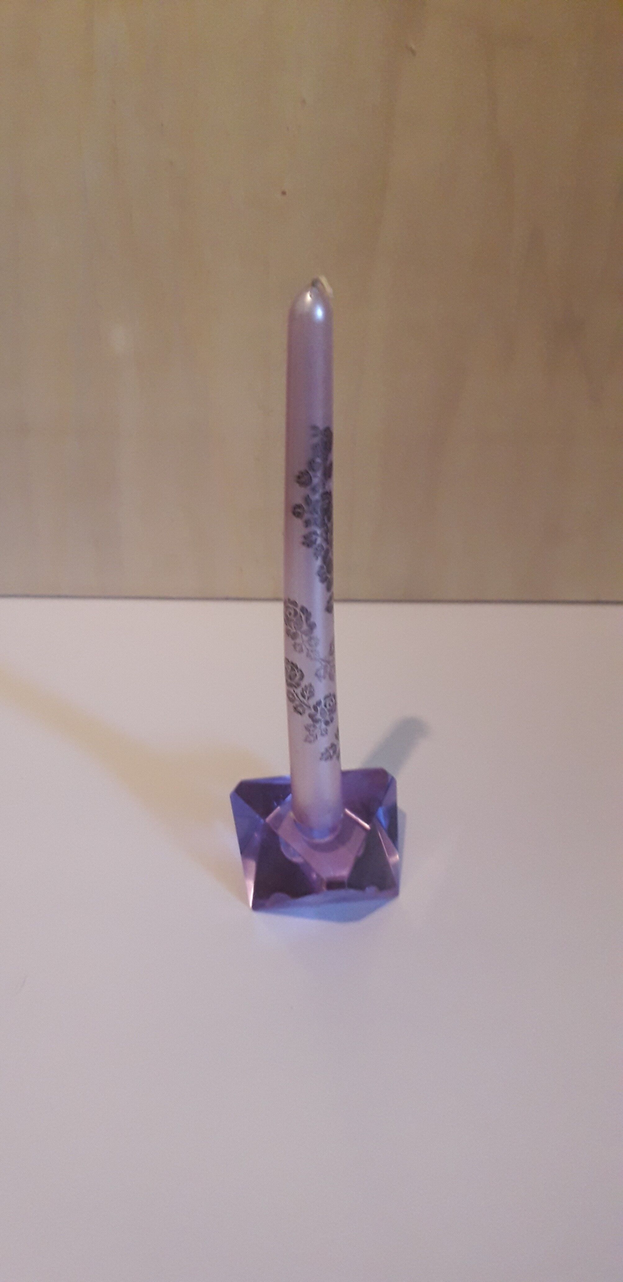 Murano cut glass candle holder