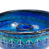 Mid-century candle holder Aldo Londi Bitossi Rimini Blue enamel, 1950s