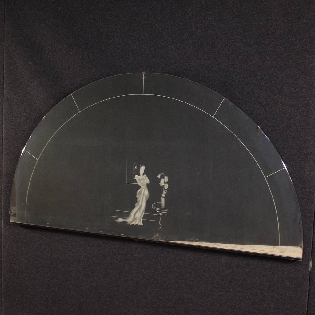 Miroir en demi-lune italien du 20e siècle