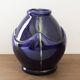 Art Deco vase in midnight blue glazed ceramic
