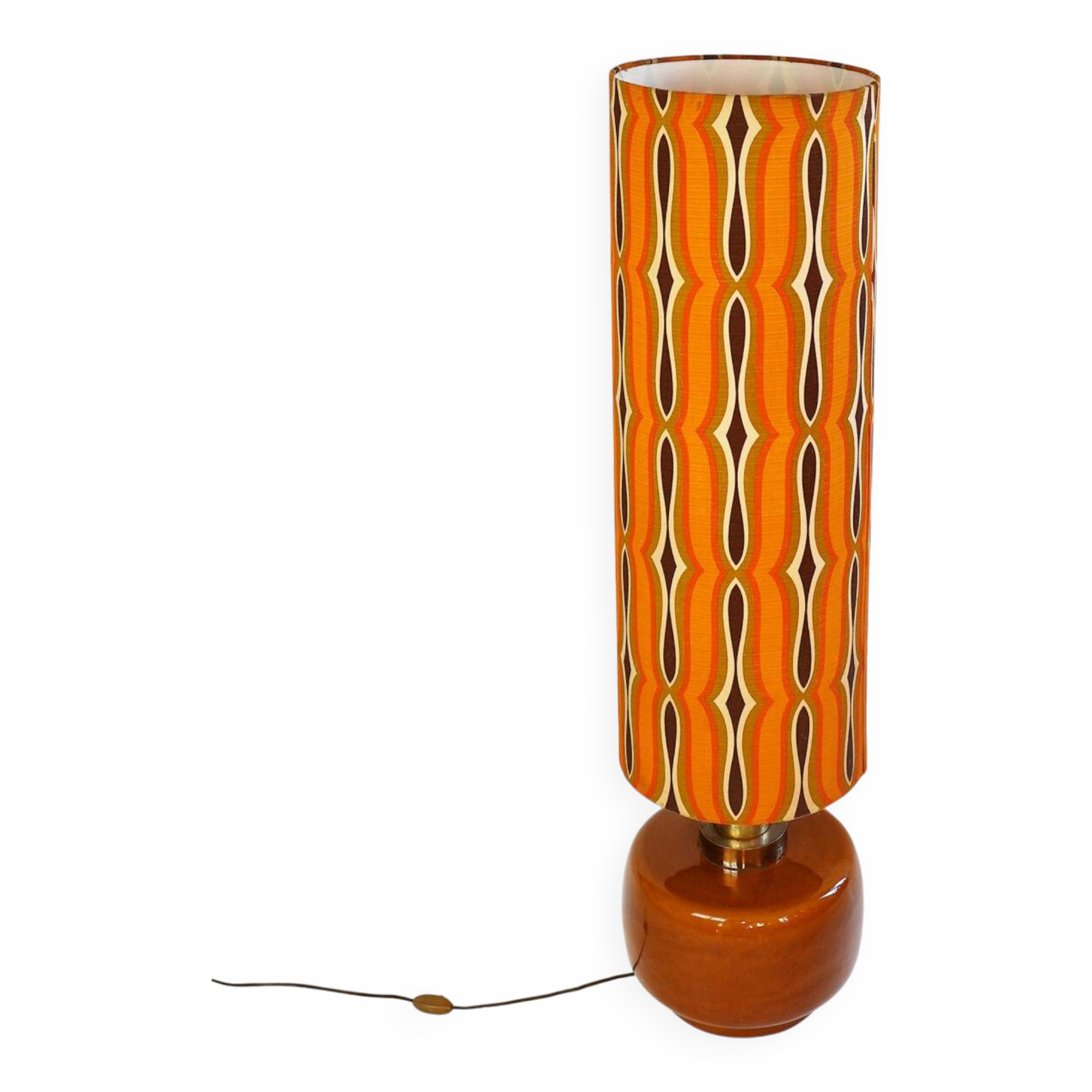 Giant flower power floor lamp in orange ceramic