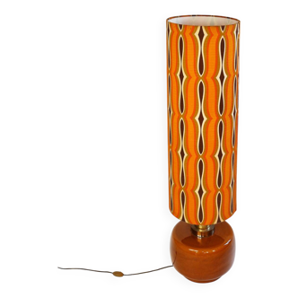 Giant flower power floor lamp in orange ceramic