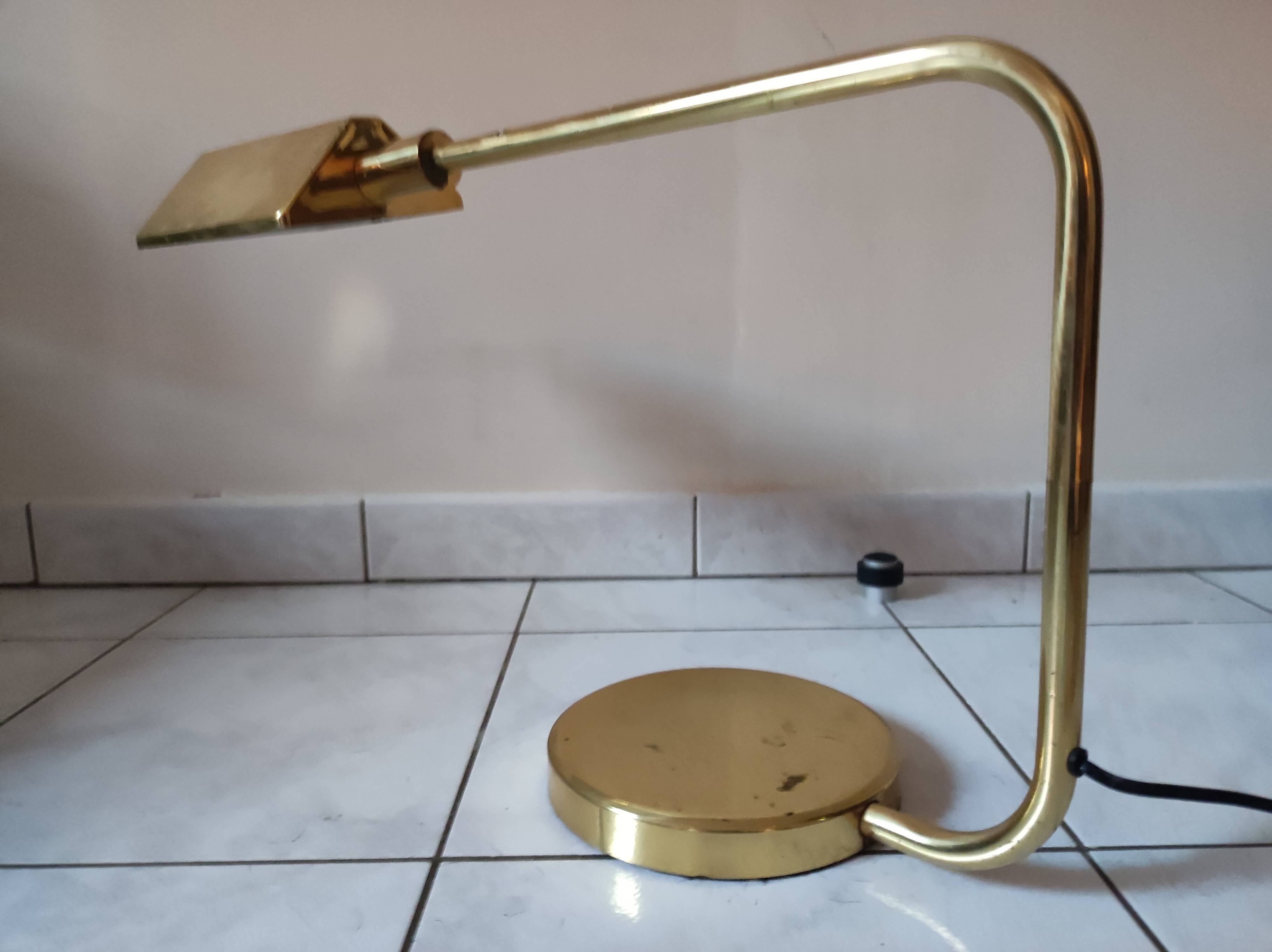 Articulated brass desk lamp, Italian design