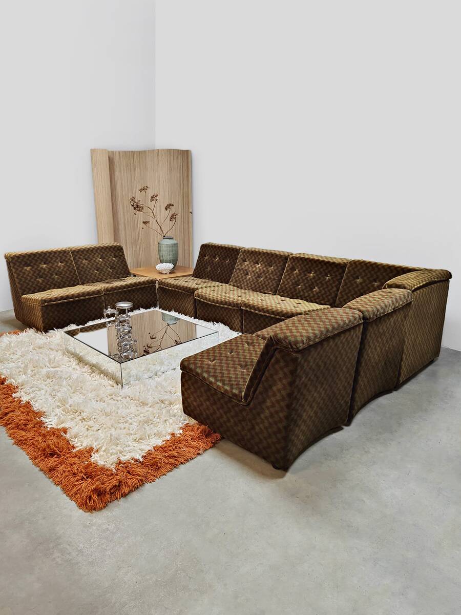 Vintage checkered modular sofa bank 'Groovy'