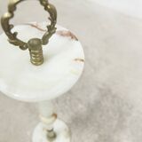 White marble and bronze ashtray on foot, 1960