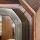 Specchio da parete rettangolare degli anni '50 in legno e ottone