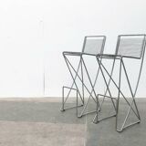 Postmodern German Kreuzschwinger bar stool by Till Behrens for Meyer Stahlmöbel, 1980s.