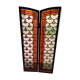 2 painted oak doors, stained glass interior