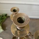Pair of old brass candlesticks