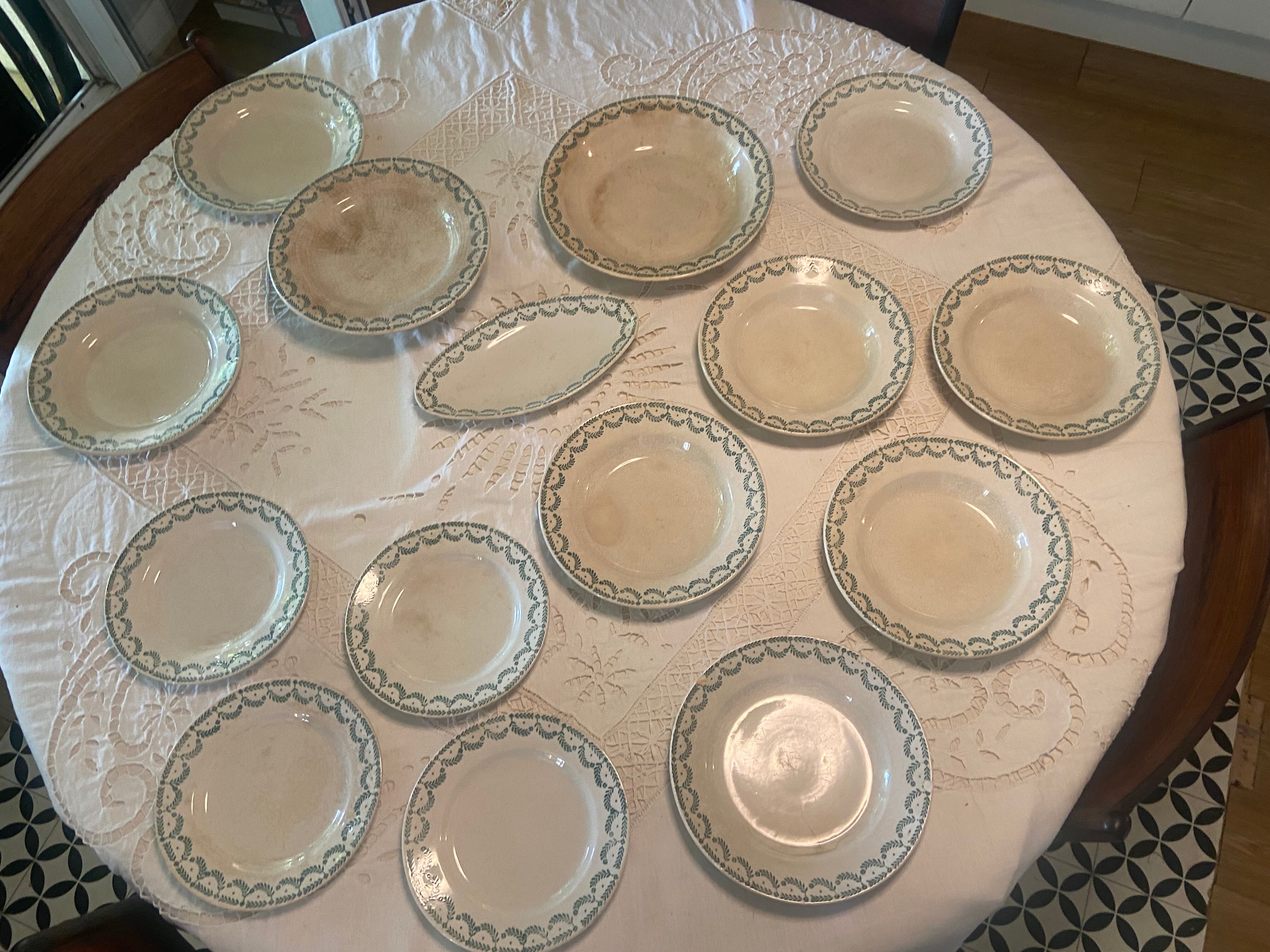 Vintage ceramic 12 plates and 3 plates