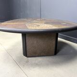 Paul Kingma attributed triangular coffee table, 1980s