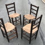 Chaises campagne suisse paille 1950