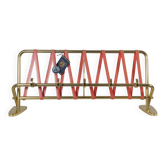 Vintage mid century wall mount brass wardrobe coat rack