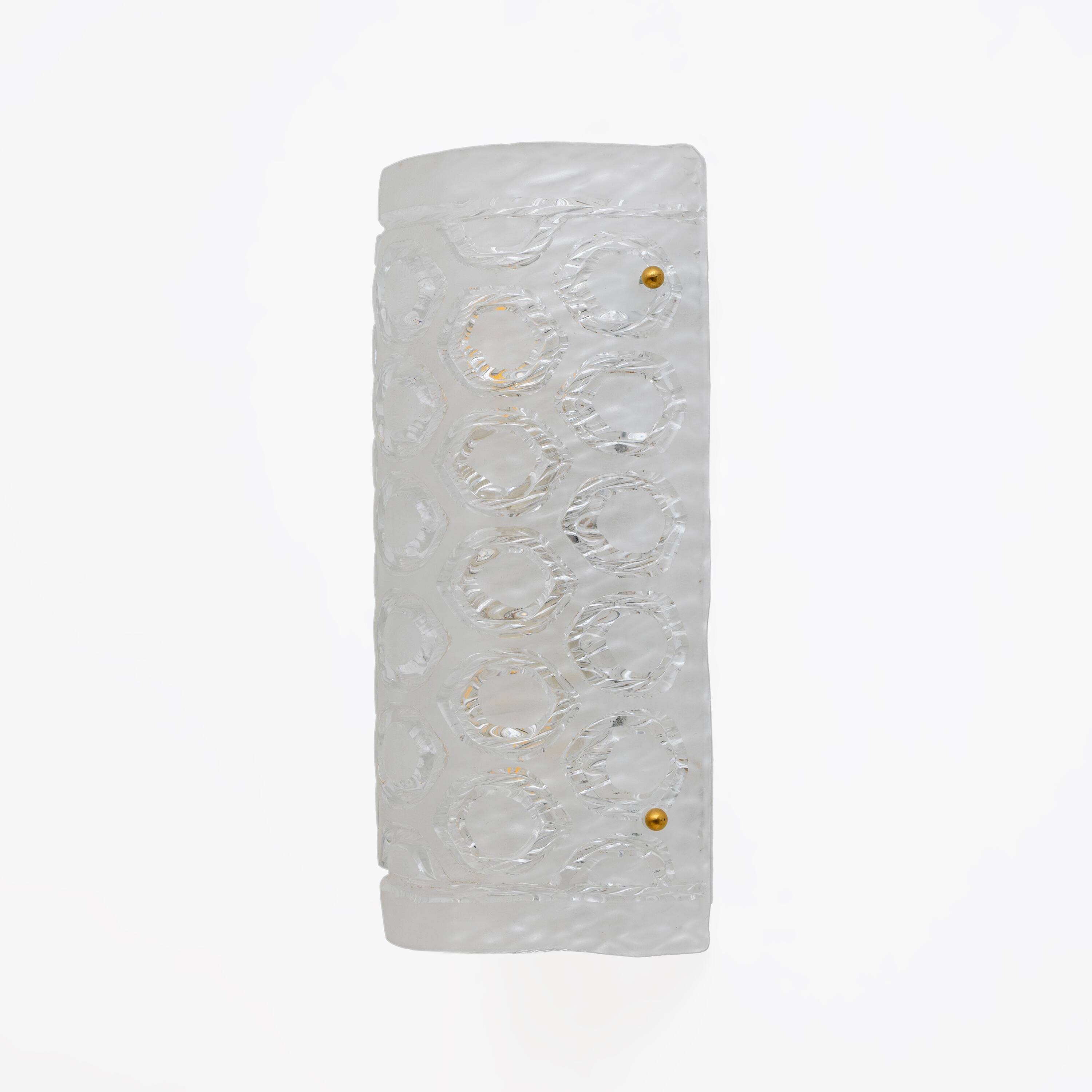 Pair of Modern Italian Murano Glass Textured Wall Sconces