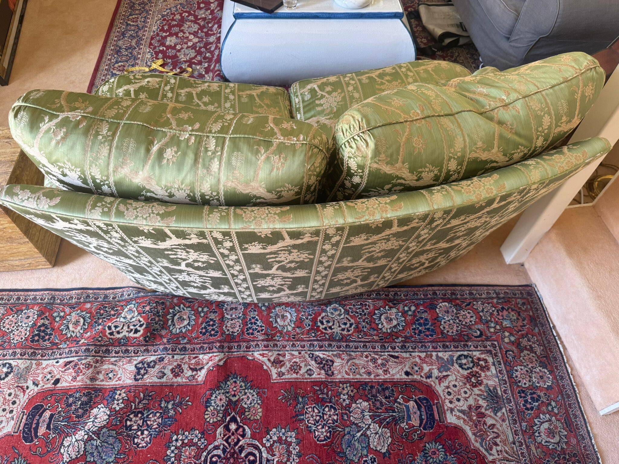 2-seater silk fabric sofa