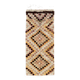 Vintage Hand-Knotted Tulu Runner Rug with Geometric Diamond Design in Cream, Brown and Orange, 100% Wool