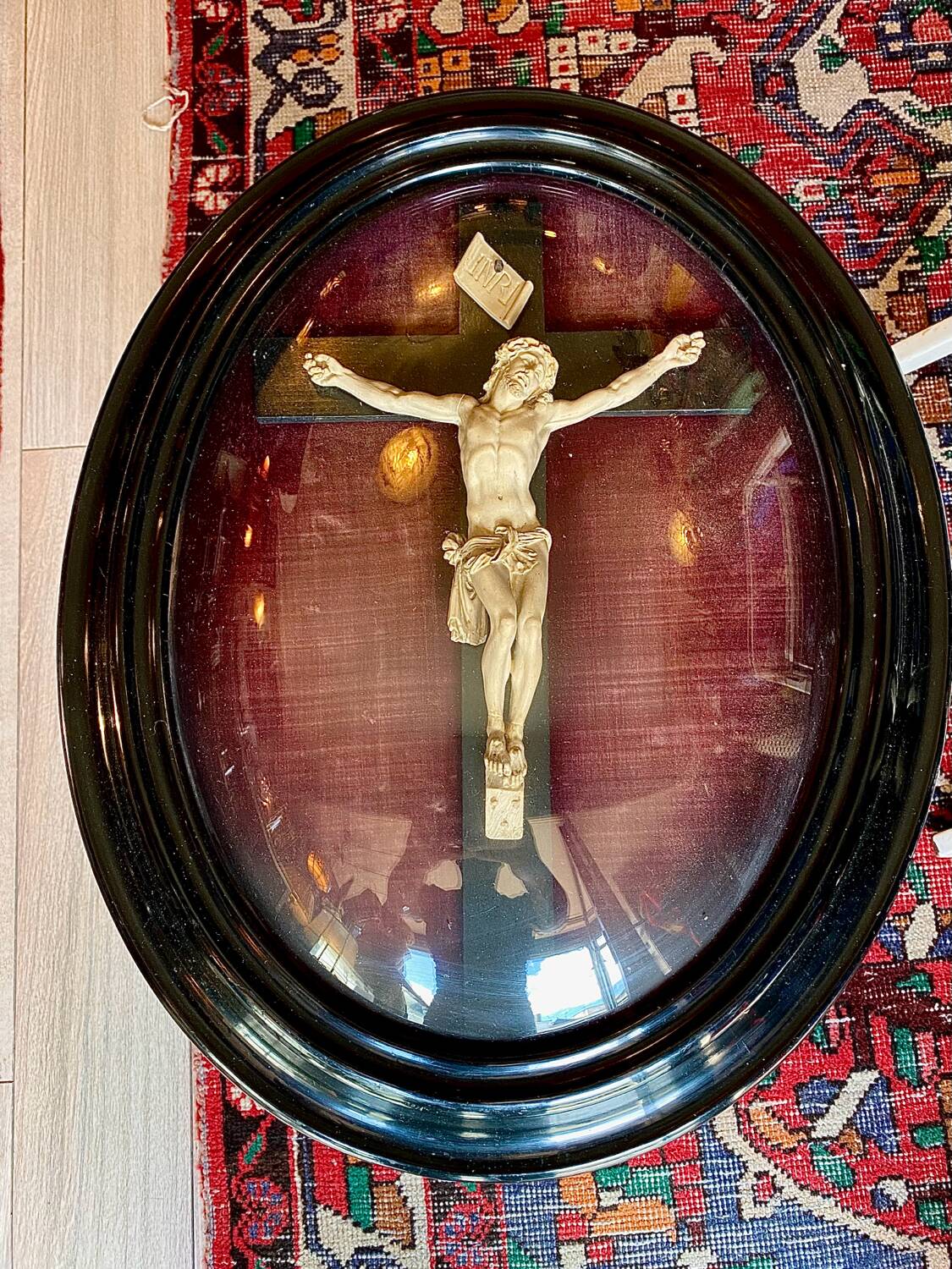 Grand cadre bombé christ napoleon 3
