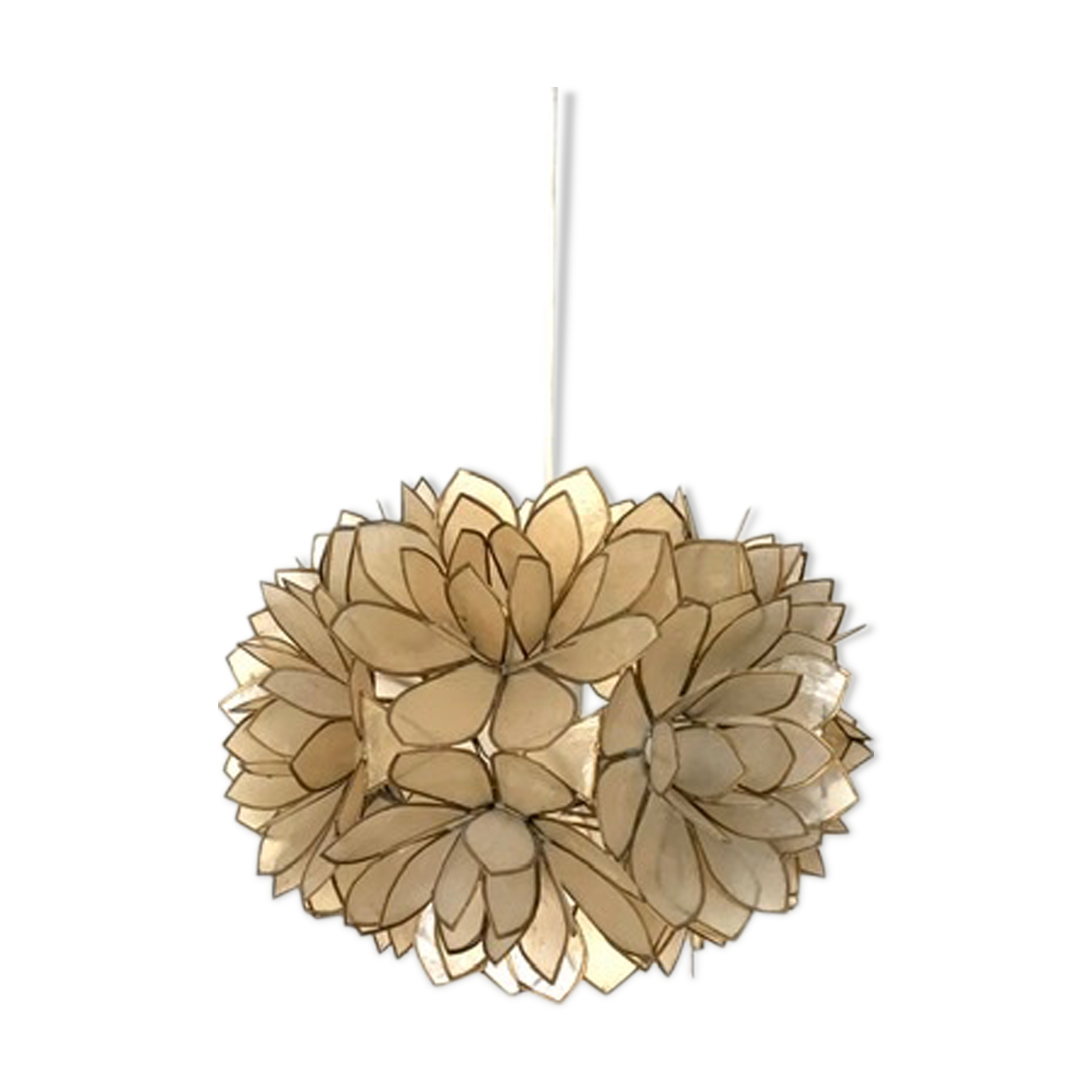 Rausch Capiz hanging mother-of-pearl flowers 70s