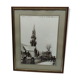 Cadre bois vitré liseré doré eglise de Guissény 32 cm ref 3013