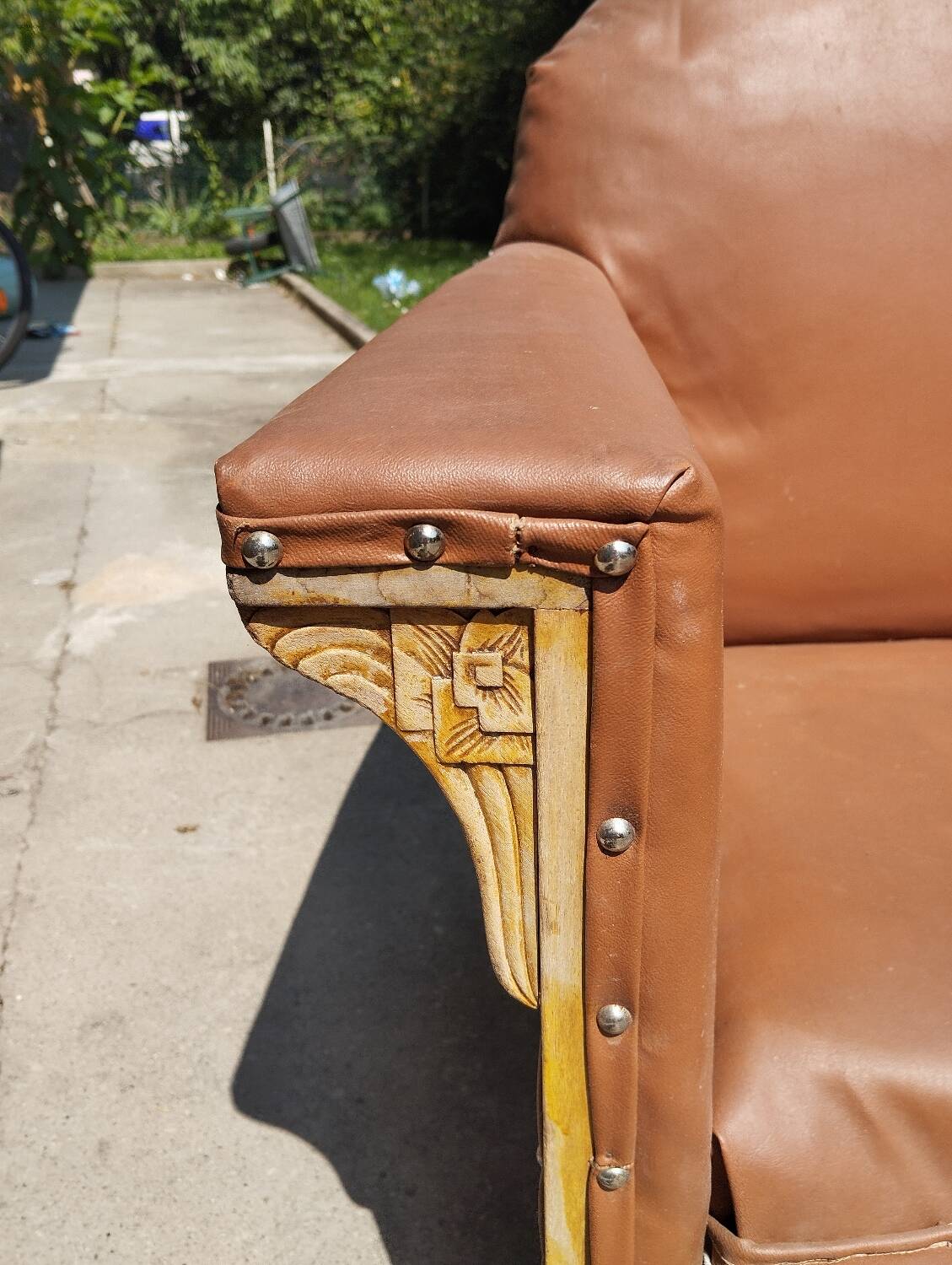 Art Deco armchair in skai