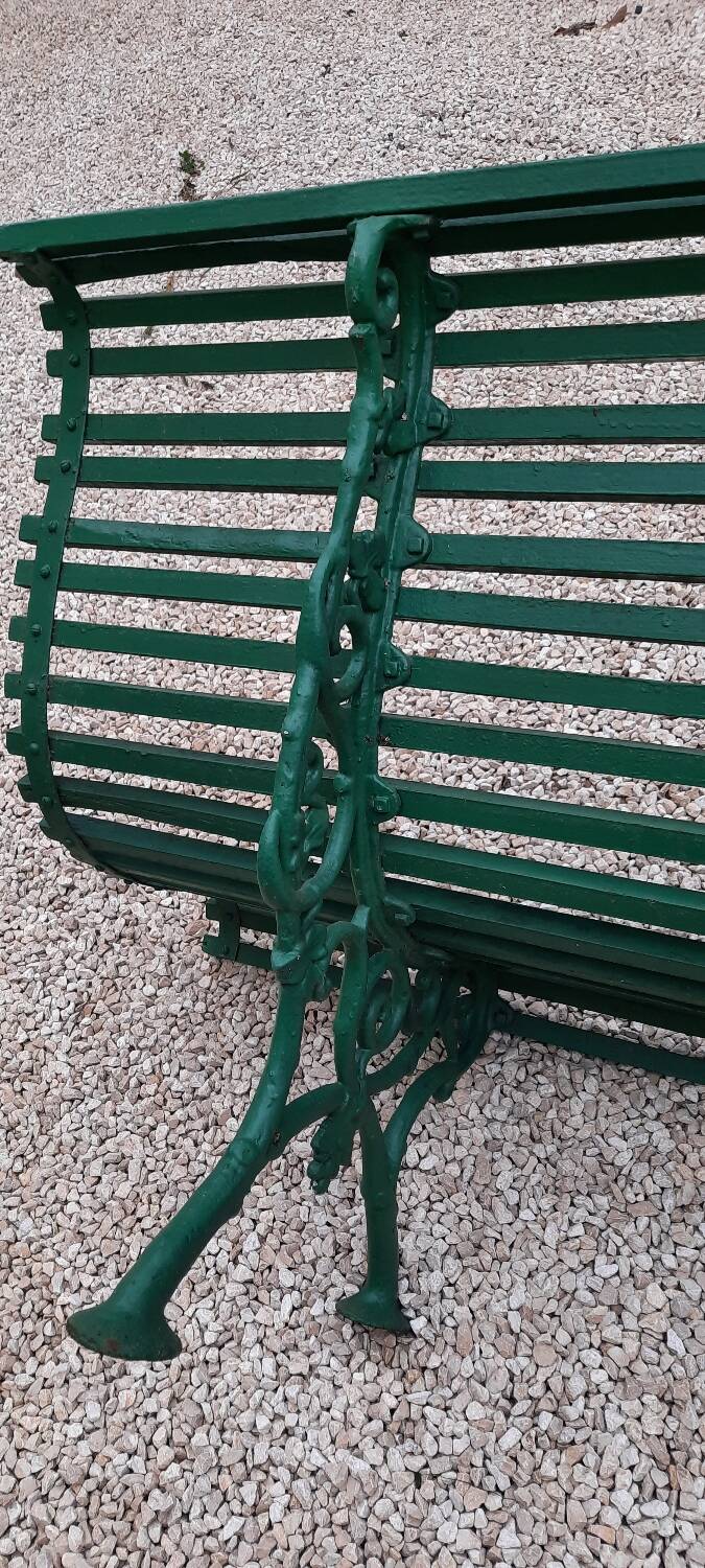 Garden bench with cast iron base